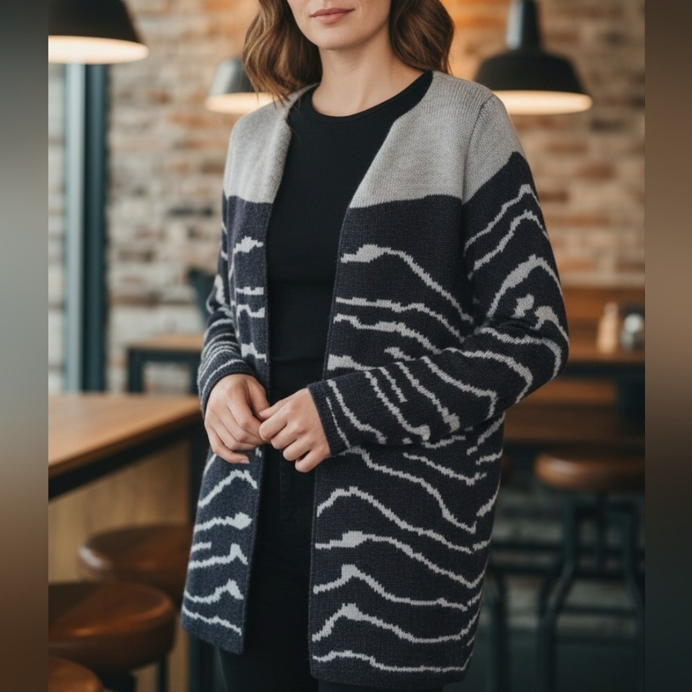elisabetta collection Made in Italy Wool Alpaca Blend Cardigan - Open Front Knit
